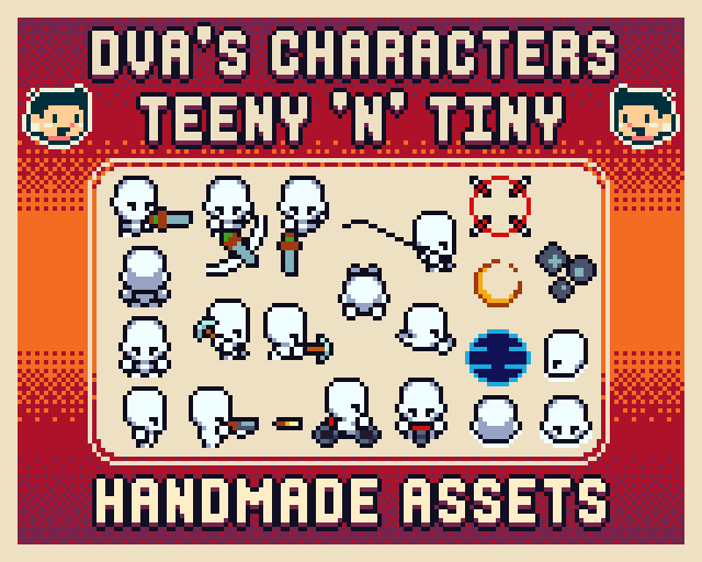 DVA's Top Down Character Asset Pack: Teeny 'N' Tiny